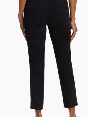 VINCE CROPPED SUEDE BLACK PANTS